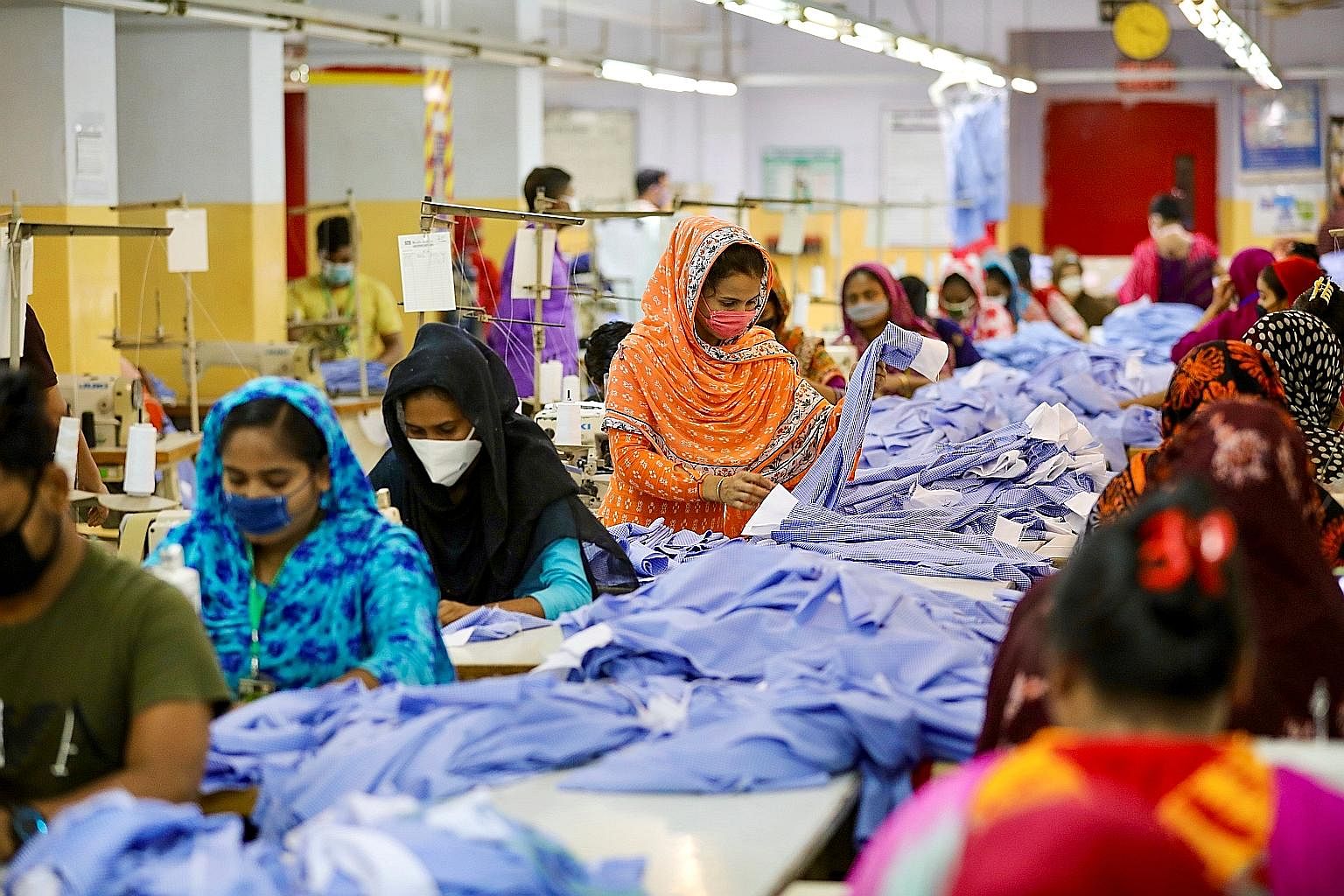 Women at work in a garment factory in Dhaka early this month. Bangladesh is the second-largest exporter of garments in the world. Its clothing manufacturers have, since the coronavirus crisis began, lost out on more than US$3 billion (S$4.3 billion) 