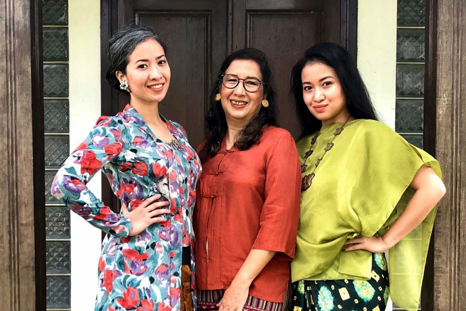From left: Ms Ratri Anindyajati, 33, her 64-year-old mother Maria Darmaningsih, and sister Sita Tyasutami, 31, in a photo taken in March. They were Indonesia's first three Covid-19 cases.
