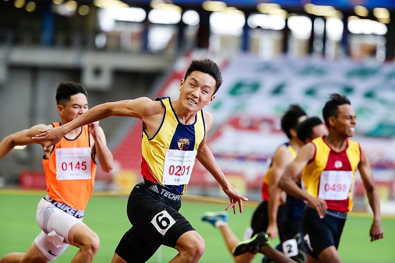 Sprinter Mark Lee was aiming to win four golds at this year's Schools National Track and Field Championships - but he will not get his chance. PHOTO: COURTESY OF MARK LEE