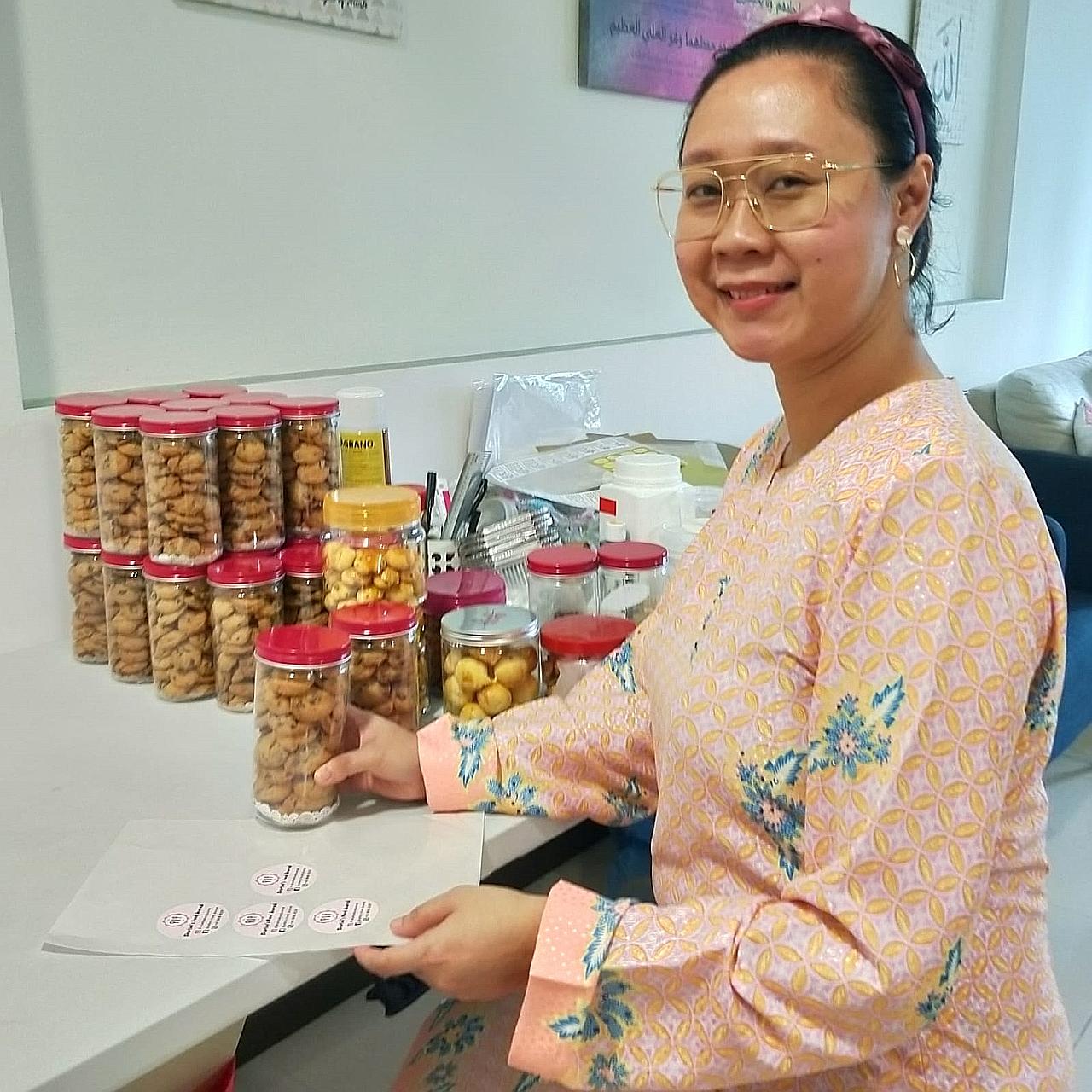 Ms Siti Hartini, owner of home bakery Shartini's Food Journal, has seen sales increase by about 20 per cent after the easing of restrictions on home-based food businesses from May 12. Experts said pent-up demand could have boosted sales for home bake