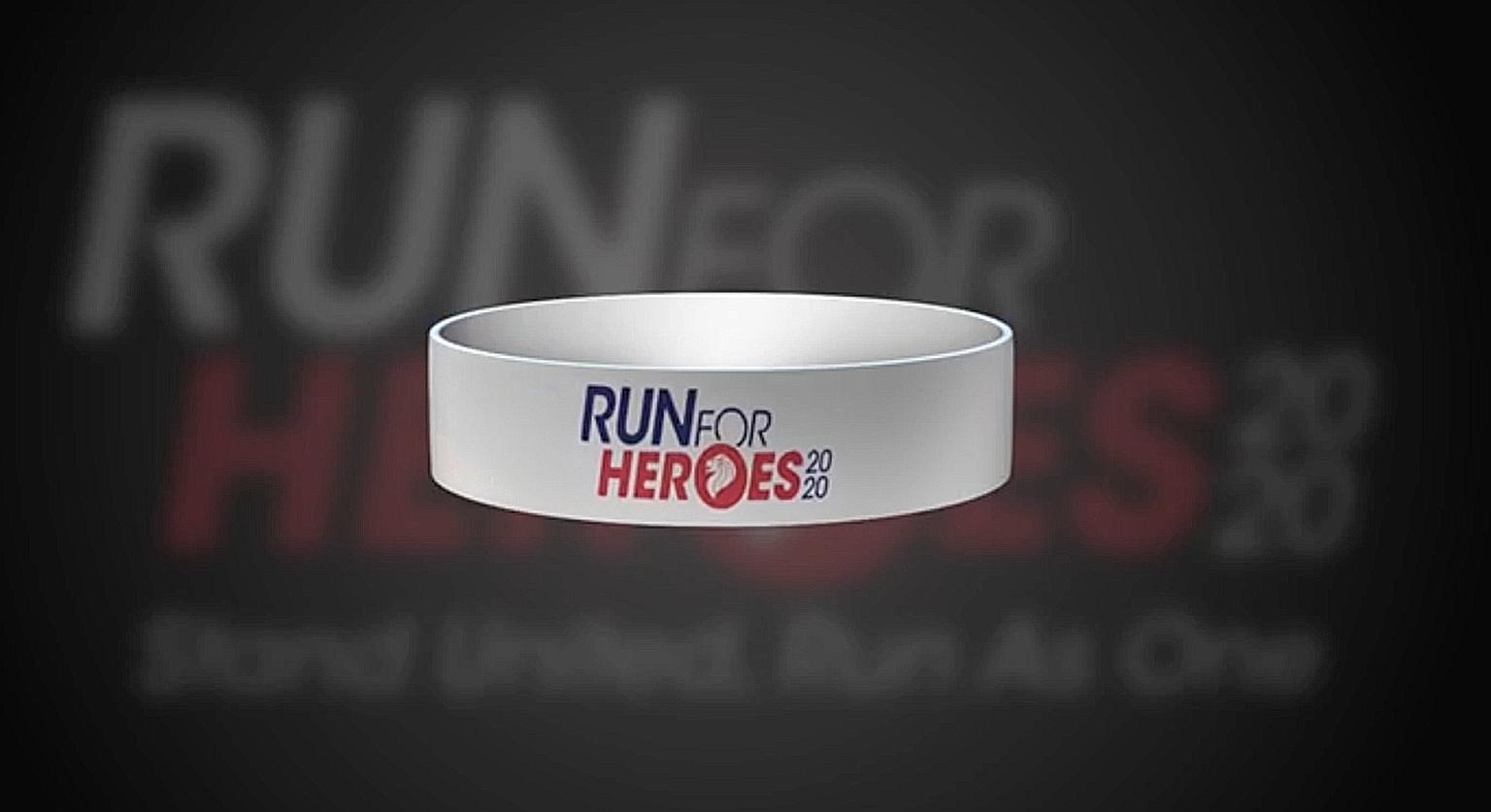 Runners of the 1km virtual race will get two bands - one bearing a personalised message will be sent to front-line staff.