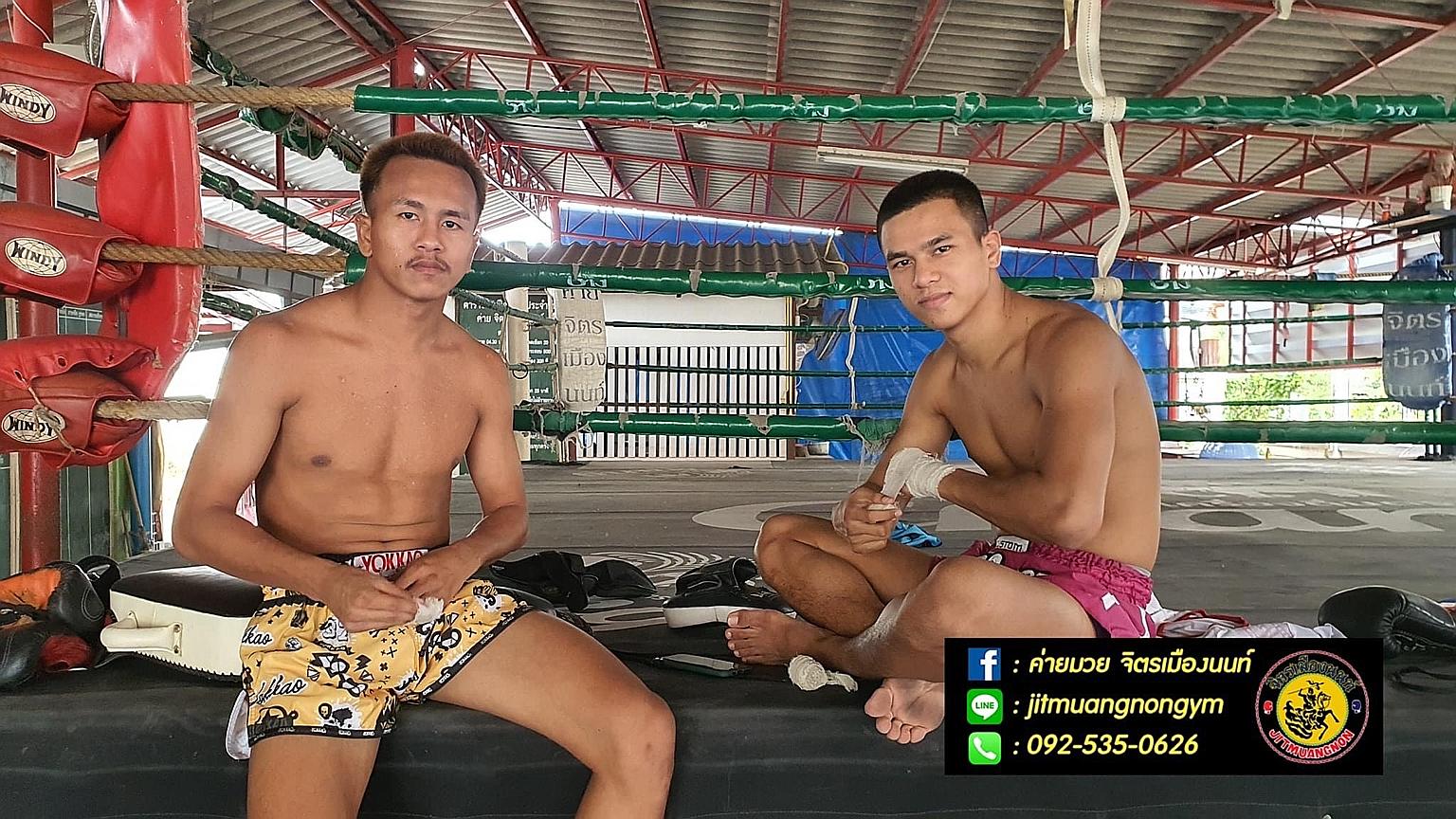 Mr Sunthorn "Payak" Saengngeon (left) and his brother Tewan "Panpayak" Saengngeon are among the kickboxers in Thailand who have not been able to practise, much less fight bouts, as the country locked down to battle the coronavirus.