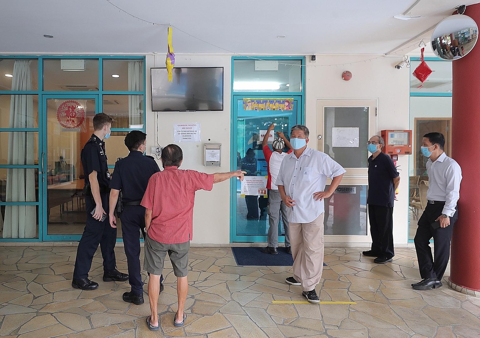 A stand-off at Pine Grove's management office on Monday saw police being called to the scene.