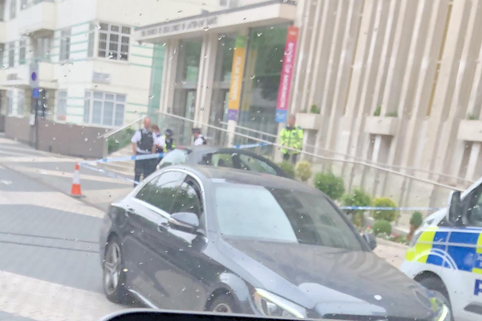 British police arrest man for driving offence after car collides with ...