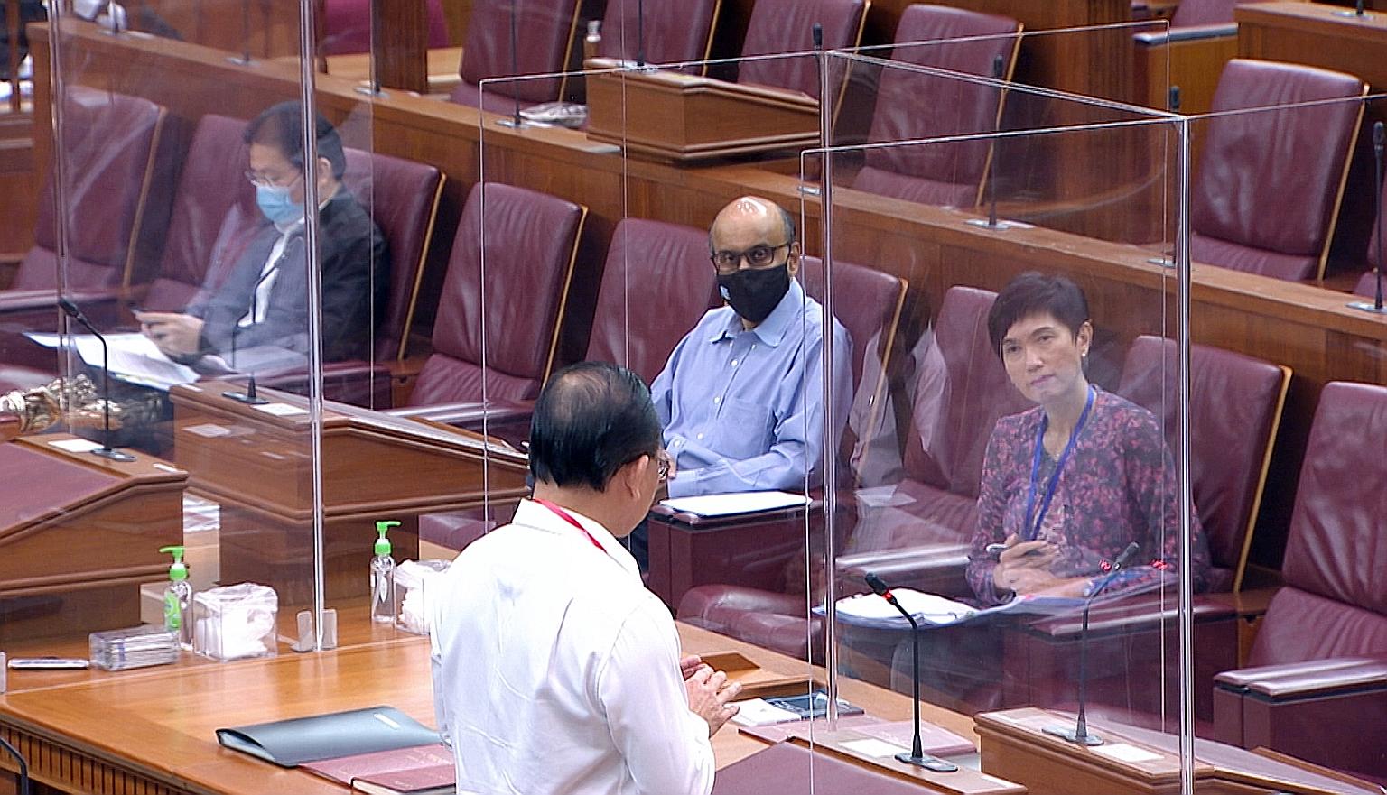 The new transparent plastic screens were first seen at yesterday's Parliament sitting, when the Fortitude Budget was debated.