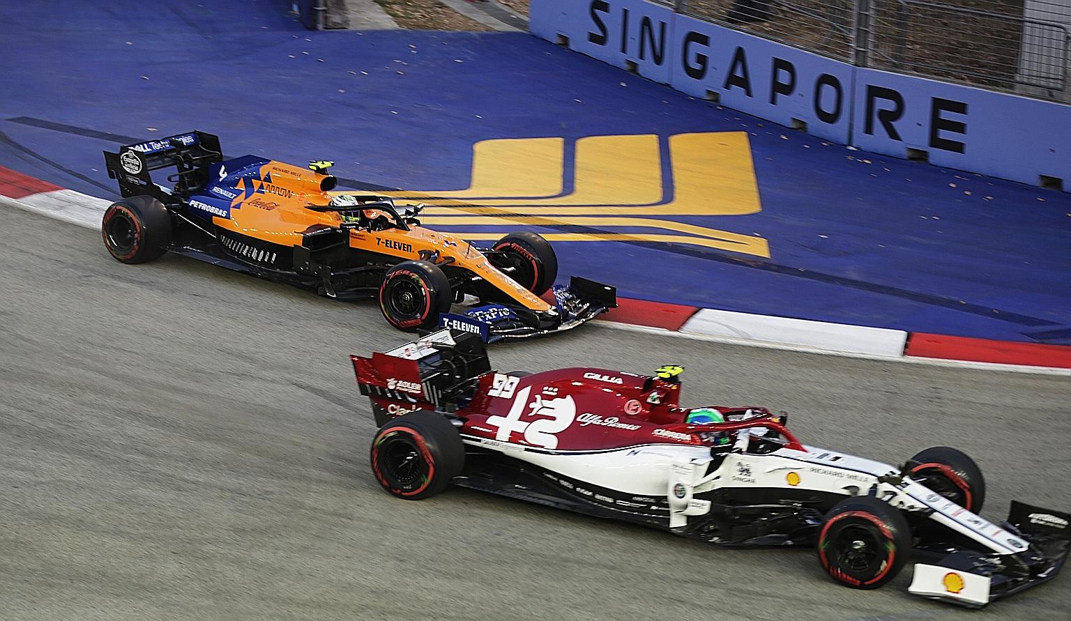 The third practice and qualifying round of the Formula One Singapore Airlines Singapore Grand Prix at the Marina Bay Street Circuit last year.