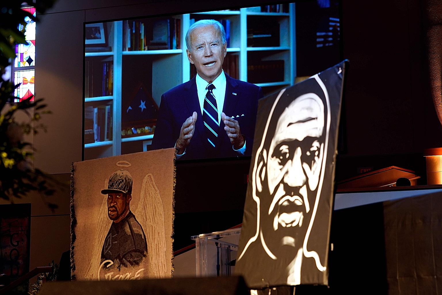 Mr Joe Biden has held off on agreeing with demands to "defund the police" in the wake of Mr George Floyd's death.