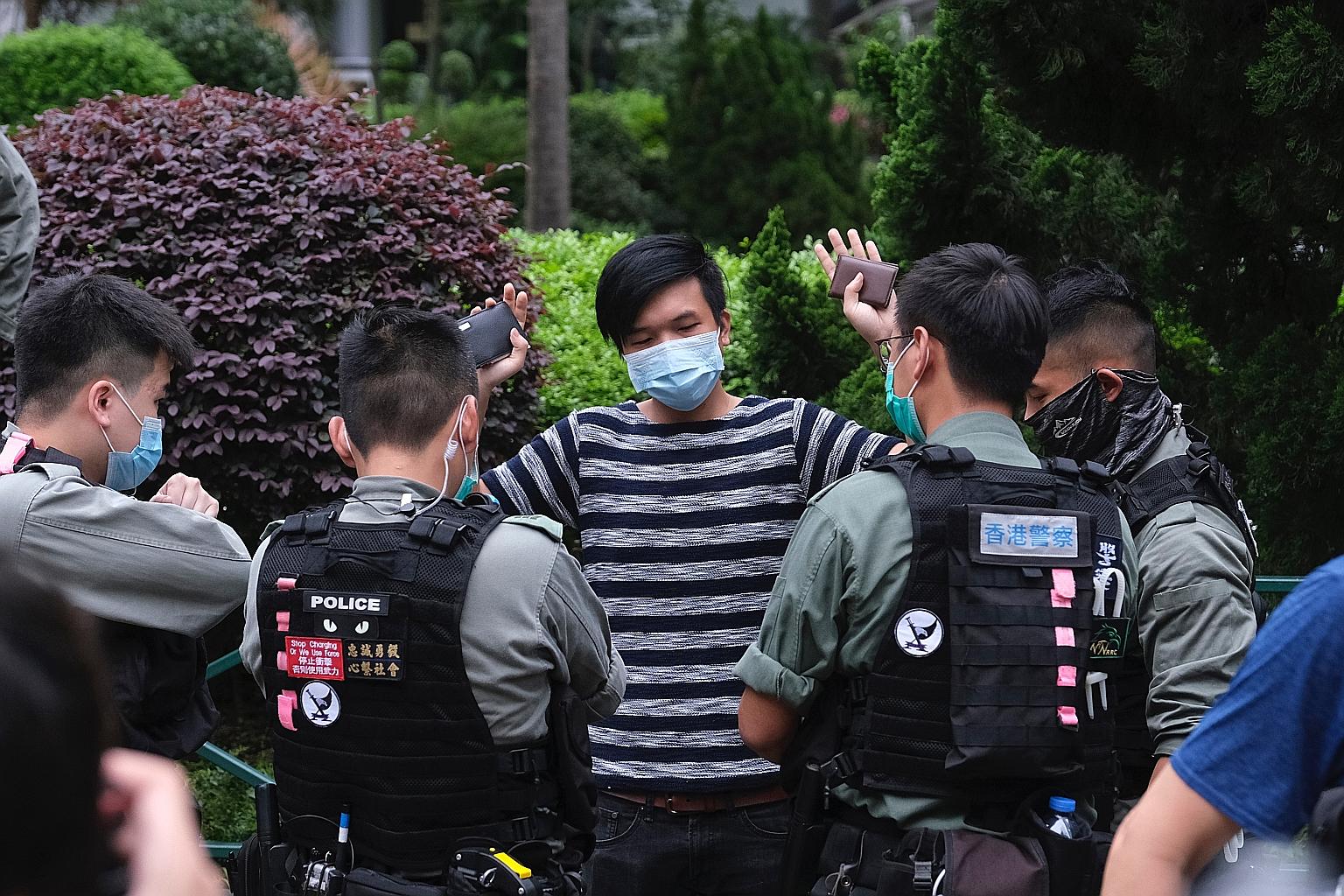 Japanese Prime Minister Shinzo Abe speaking in Parliament yesterday. Tokyo had already issued a statement independently on May 28 expressing serious concern about the new security law being drafted for Hong Kong, and also called in the Chinese ambass