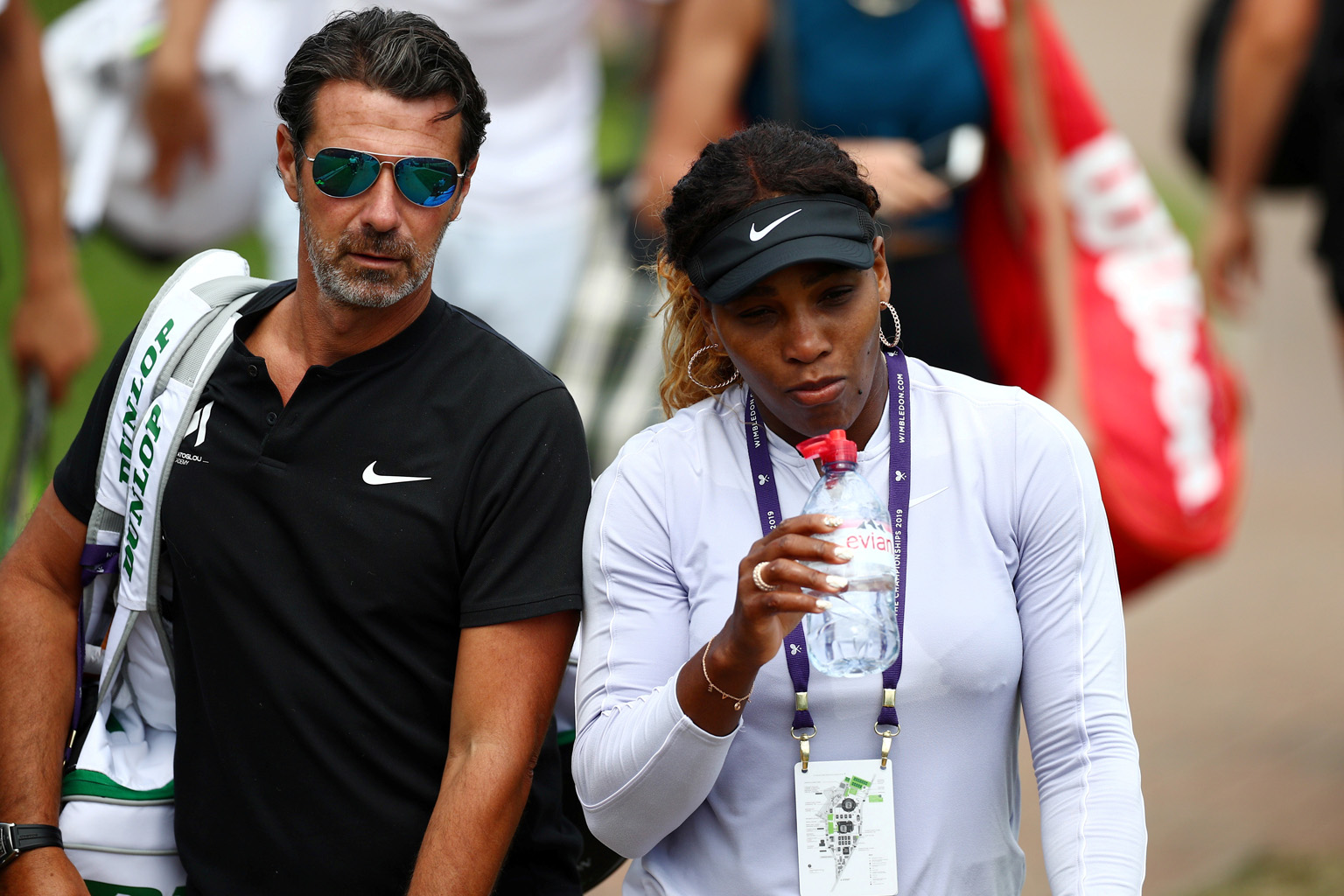 Patrick Mouratoglou with Serena Williams at last year's Wimbledon. The veteran American is still searching for her 24th Grand Slam singles title.