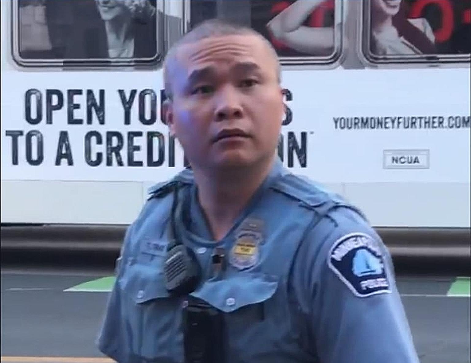 The sight of Tou Thao, a Hmong American, backing the white police officer who killed Mr George Floyd has led to soul-searching among Asian Americans. PHOTO: DARNELLA FRAZIER / FACEBOOK