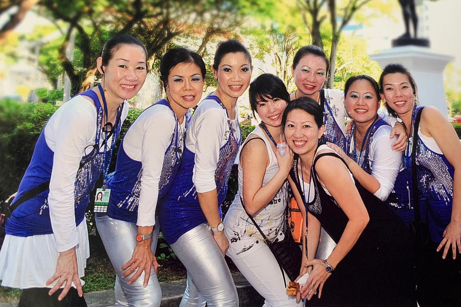 Ms Lee Toh Ling (left) with fellow NDP 2010 participants. She was first involved as a performer in 1995 and 2000, and subsequently as a trainer. Her last NDP was in 2015.