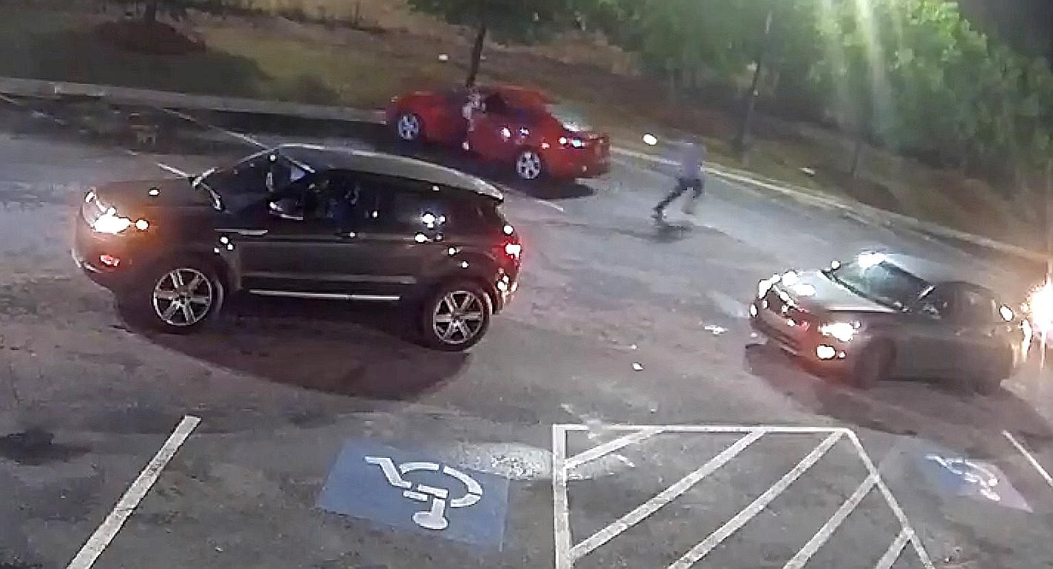 Within 24 hours of the Atlanta shooting death of Mr Rayshard Brooks (top), the city's police chief had resigned and Garrett Rolfe (above) - the officer who fired the fatal shot - had been dismissed. A screen grab from a handout surveillance video rel