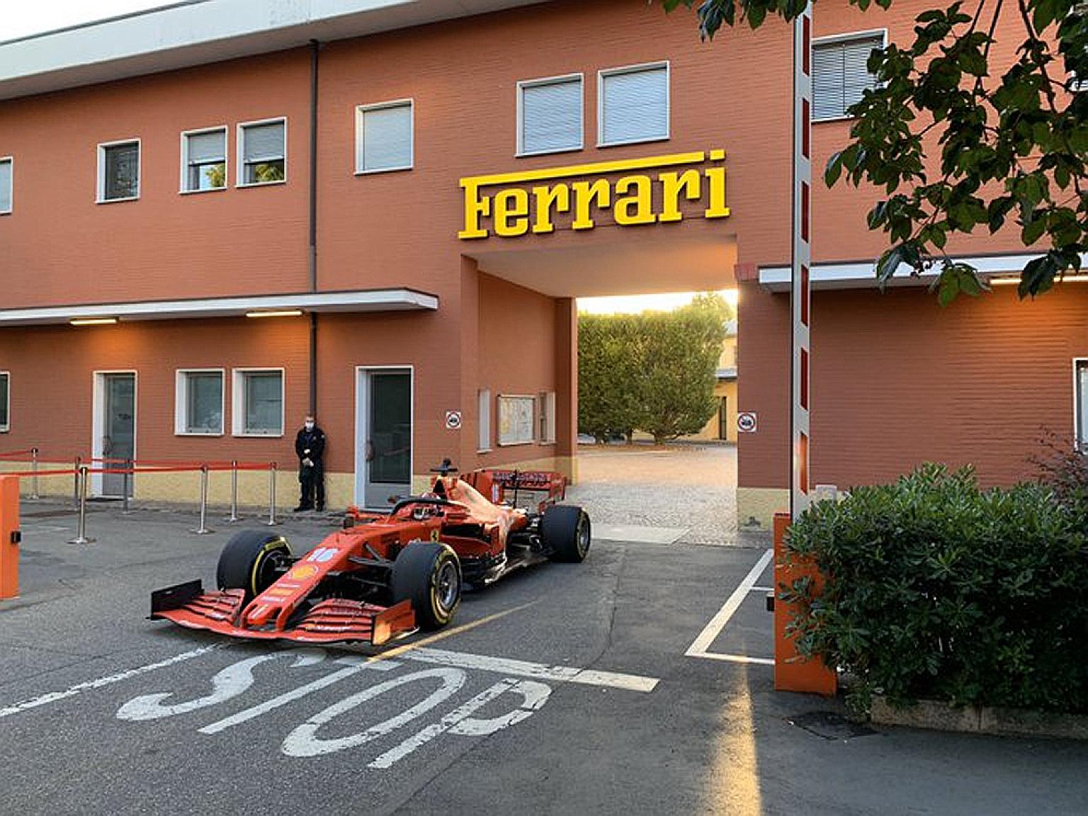 Charles Leclerc driving his Ferrari - at regular speeds of course - through the streets of Maranello. Still, he thinks he might have woken up some people early.