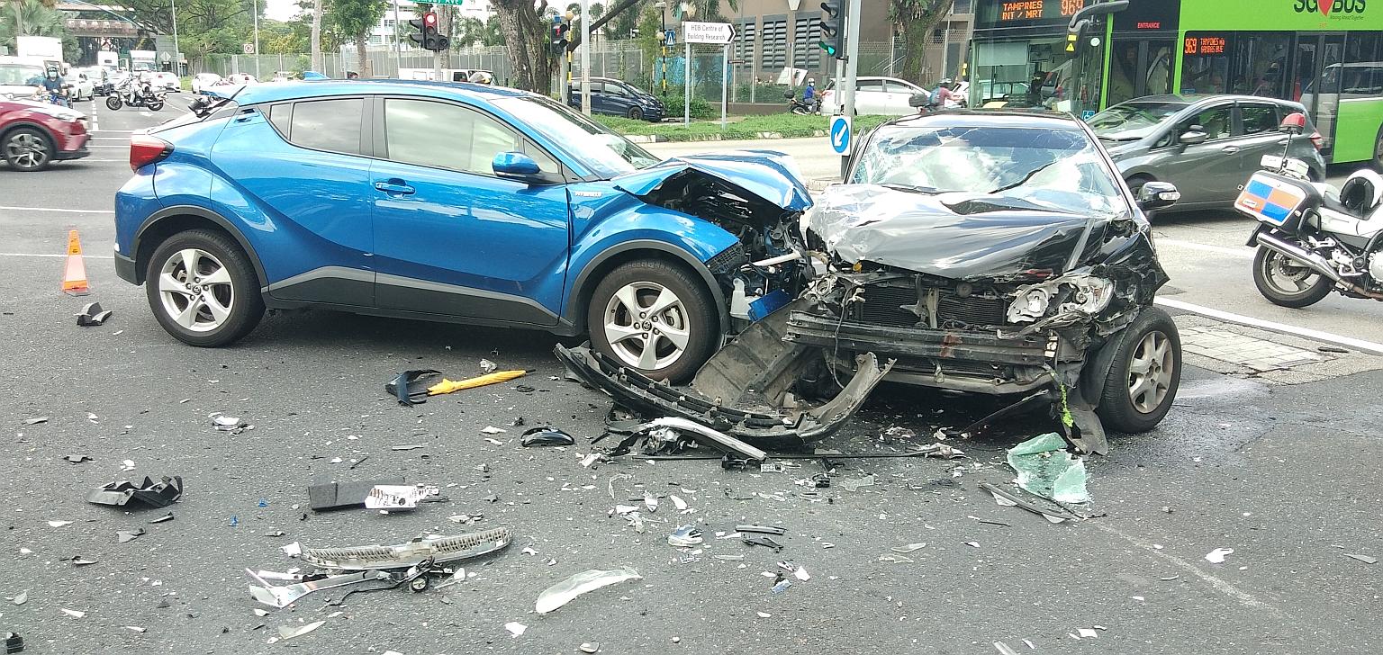 Two cars and a bus were involved in a traffic accident in Sembawang yesterday morning, leaving several people injured. The Straits Times understands that a driver, who is suspected to have fled the scene after the incident, was arrested by the police