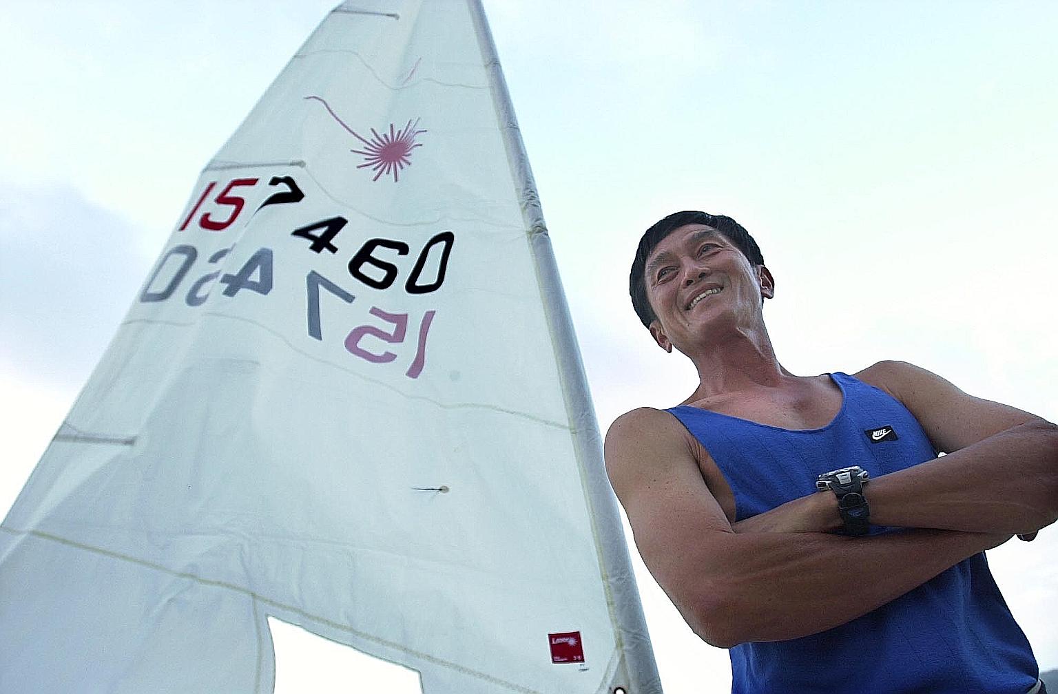 A trim and fit Lock Hong Kit at 56, when he was a physical education teacher. The sailing fraternity hailed him for his integrity and man management skills.