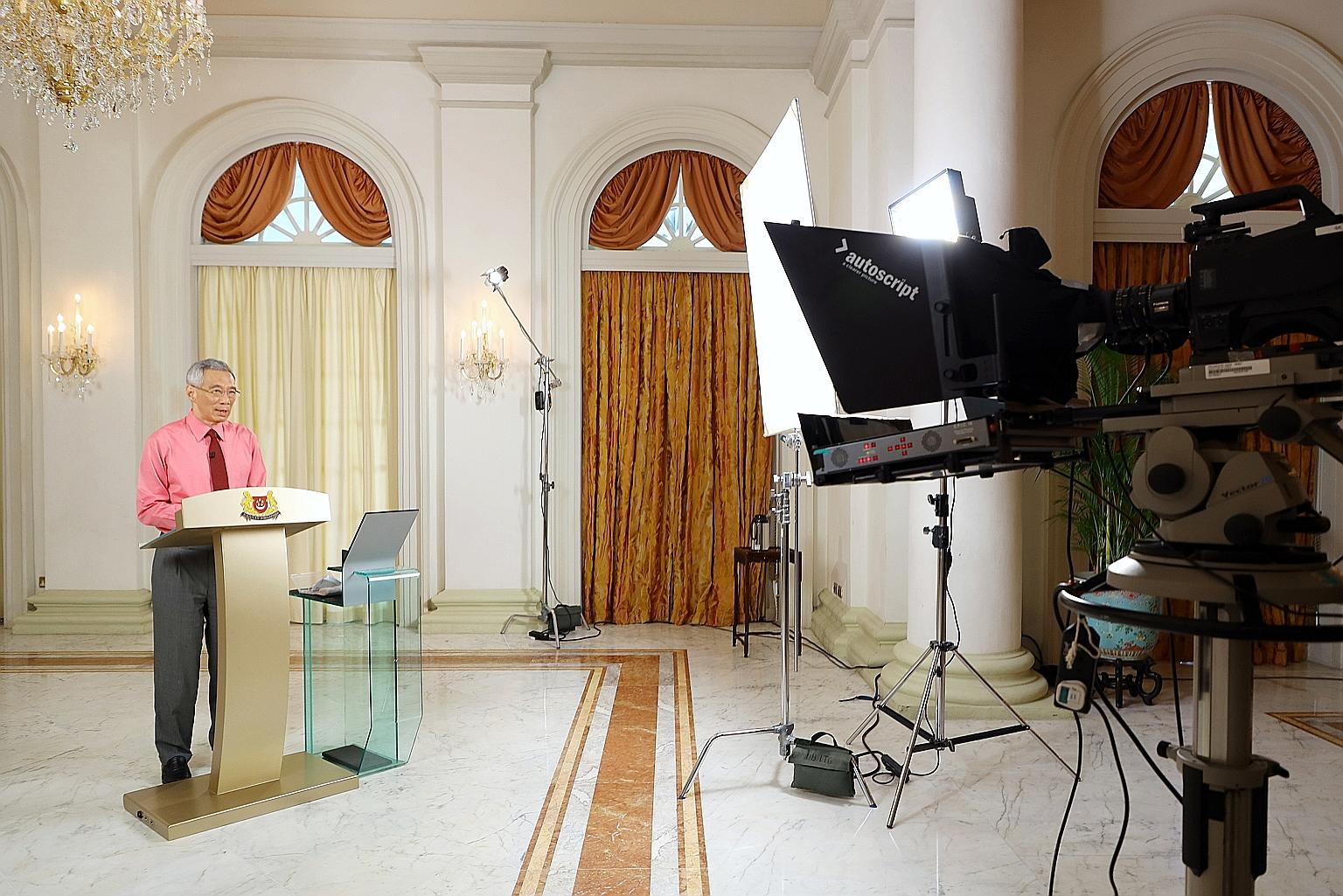 Prime Minister Lee Hsien Loong, addressing the nation in a televised broadcast yesterday, said governance will continue during the election period, and businesses, workers and families will still get help amid the Covid-19 pandemic. He also said that