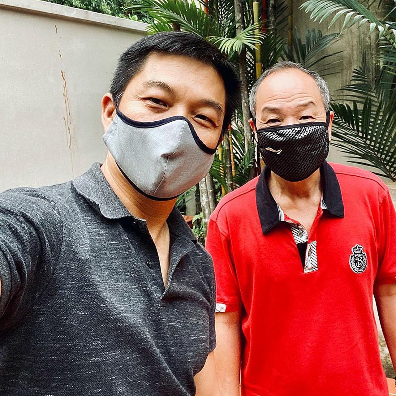 Mr Tan Chuan-Jin (left) said he had kept in touch with former Workers' Party chief Low Thia Khiang after his fall on April 30. PHOTO: TAN CHUAN-JIN/FACEBOOK