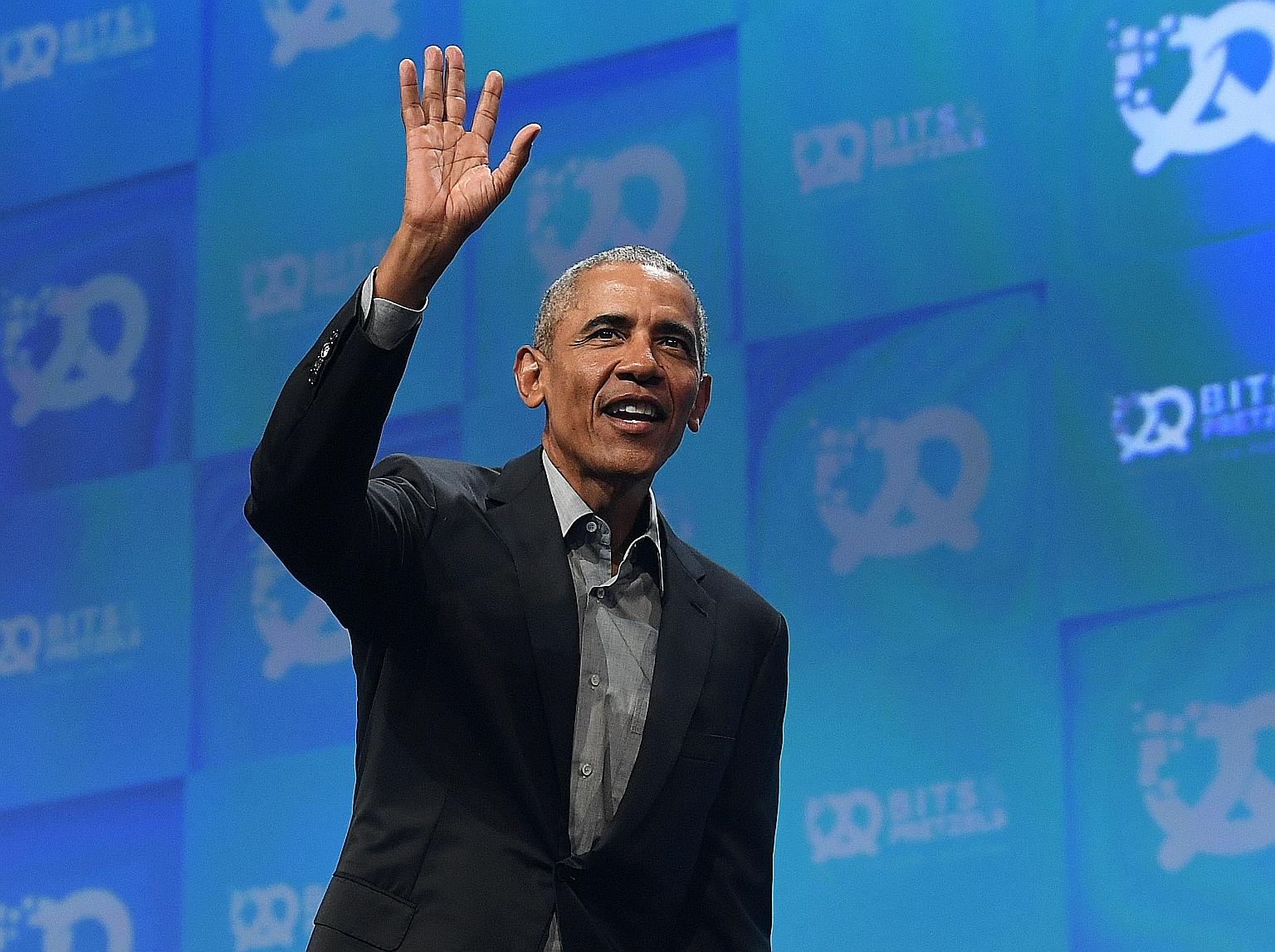 Former US president Barack Obama remains overwhelmingly popular with the Democratic base and will be counted on as a key campaign figure this autumn. PHOTO: AGENCE FRANCE-PRESSE