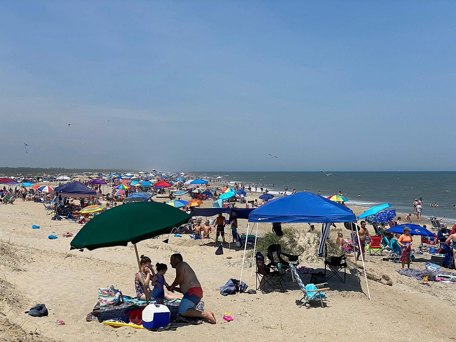 People at Chincoteague beach in Virginia last Saturday, amid a resurgence of the coronavirus outbreak in the US. In Florida, the Miami authorities have announced that beaches will be closed over the July 4 holiday weekend, normally one of the busiest