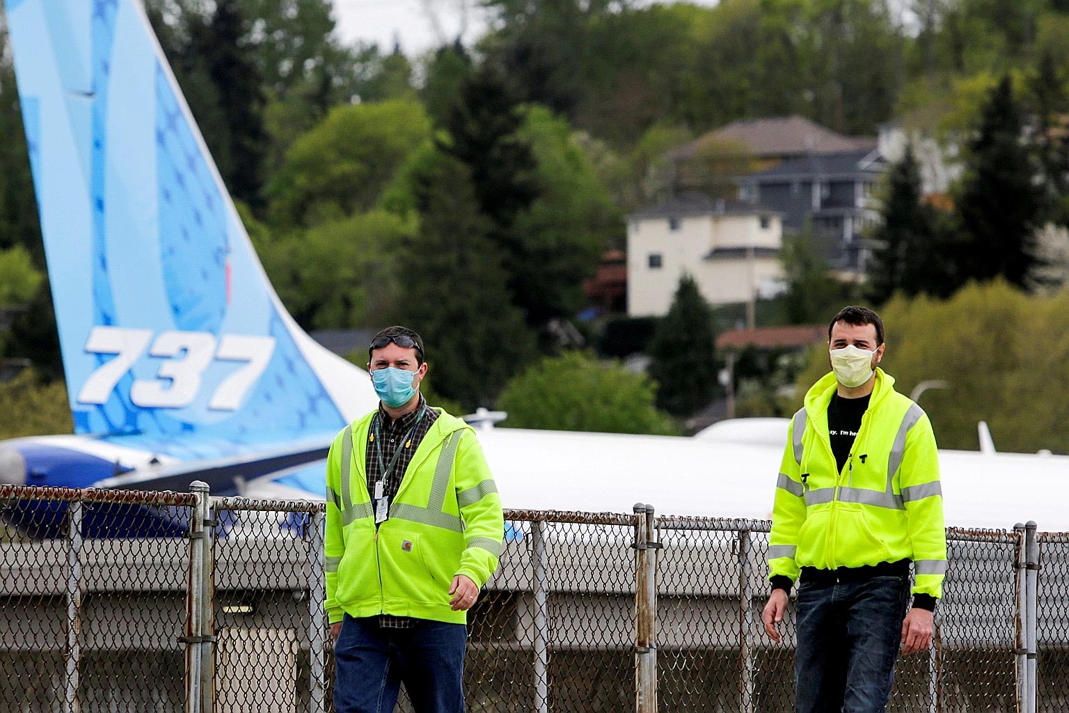 Boeing employees at the Boeing Renton Factory, where 737 Max airplanes are manufactured, in Renton, Washington. The fast-selling jet has been grounded since March last year, after crashes killed 346 people in Ethiopia and Indonesia, and triggered lawsuits