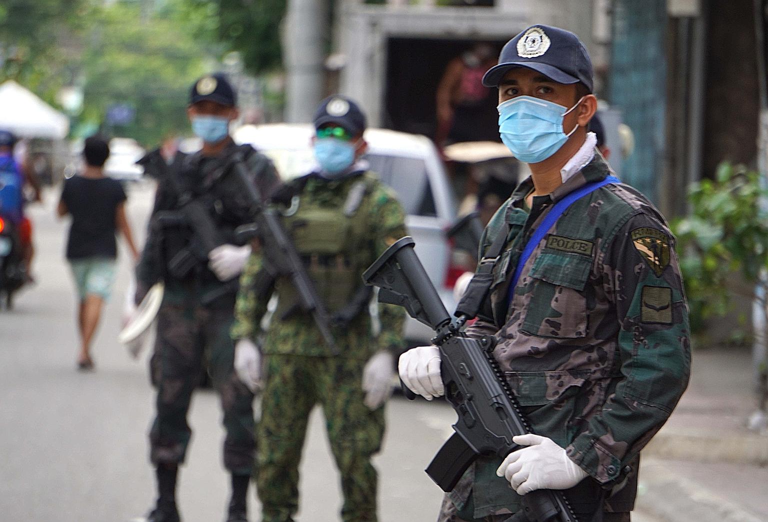 Strict checks being enforced in Cebu City in central Philippines last Wednesday, after the government tightened enhanced community quarantine restrictions amid rising numbers of Covid-19 infections.