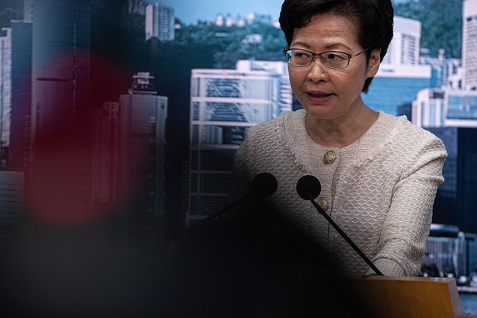 Hong Kong Chief Executive Carrie Lam yesterday said national security was a "red line" that should not be crossed.