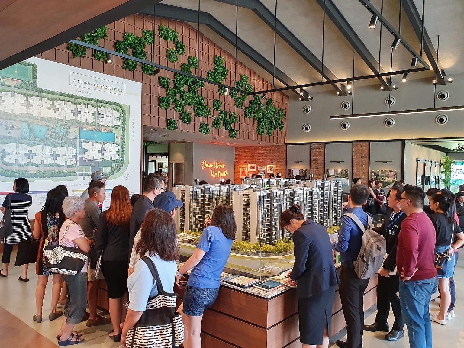 People visiting the Parc Canberra executive condominium sales gallery. Close to one million homes here are now funded fully or partially with Central Provident Fund money. In good times, it may be fine to use retirement funds to pay home loans, the w