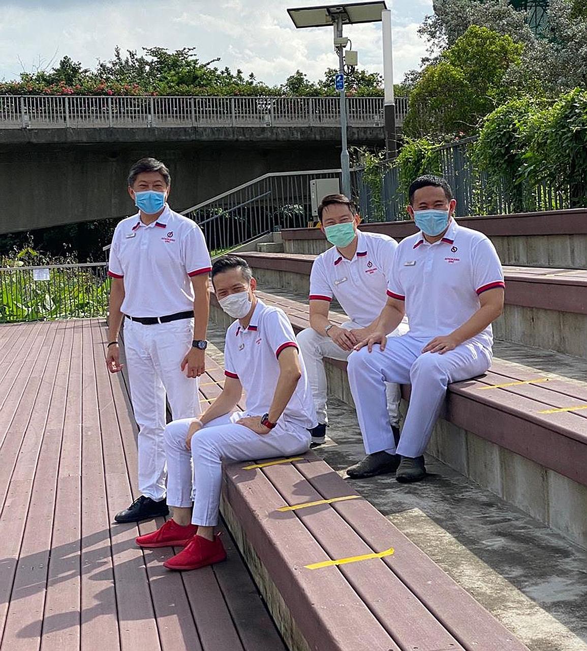 The PAP's Sengkang GRC team comprises (from far left) Mr Ng Chee Meng, Mr Raymond Lye, Dr Lam Pin Min and Mr Amrin Amin. PHOTO: RAYMOND LYE/ FACEBOOK