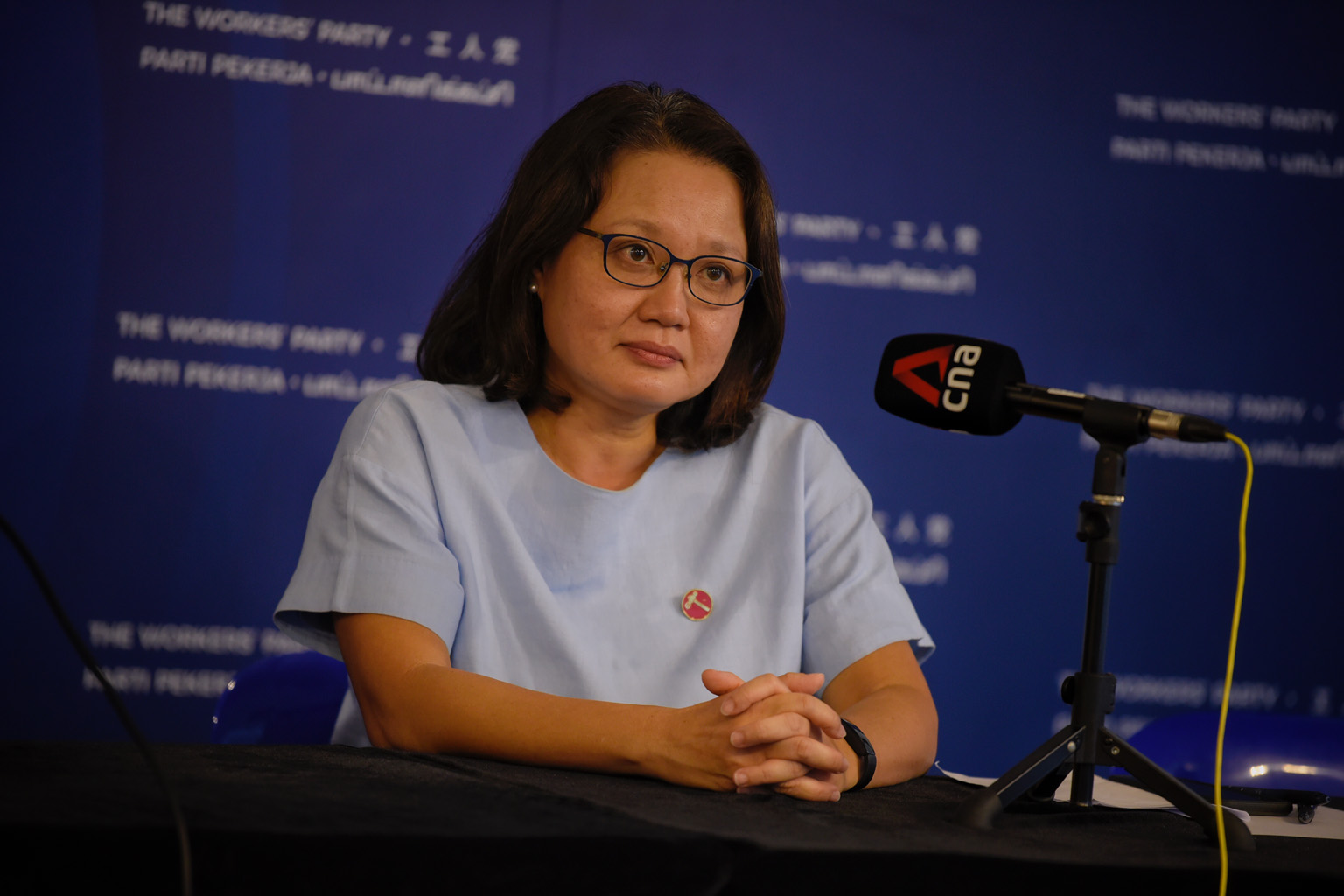 Workers' Party chairman Sylvia Lim, speaking to the press yesterday, said there will be "ample opportunity" to work with NCMPs from other parties to play their role as constructive opposition. ST PHOTO: MARK CHEONG
