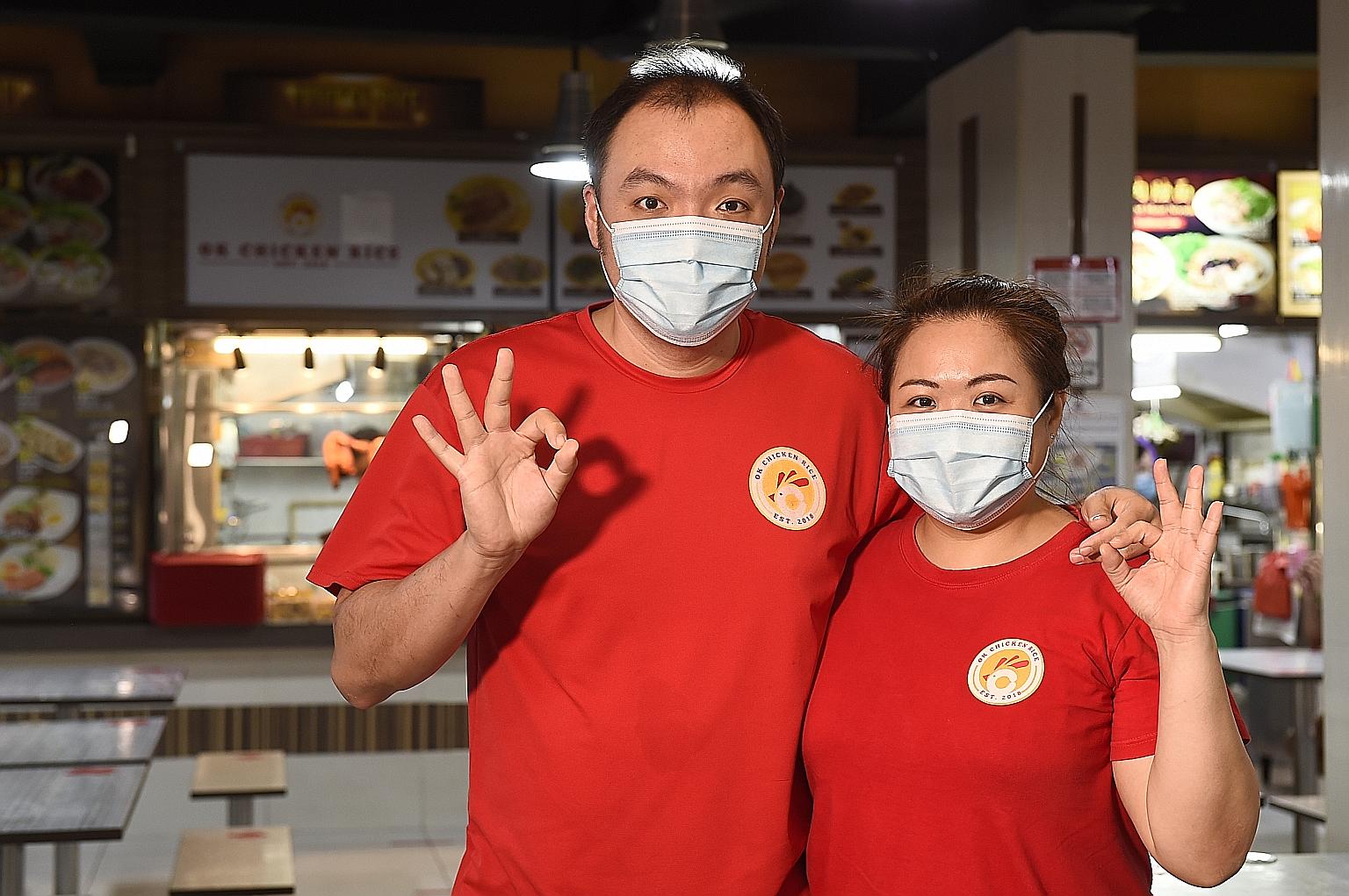 Mr Daniel Tan and his wife Clara Loh, who run OK Chicken Rice in Ang Mo Kio, are among the inspiring Singaporeans featured in the music video for this year's National Day Parade theme song. They delivered 10,000 packs of free chicken rice to healthca