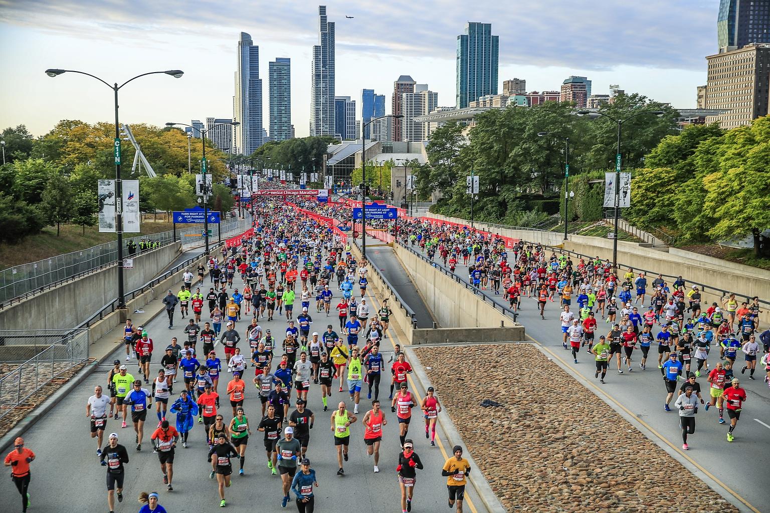 Runners in the Chicago Marathon last year. The 2020 race, scheduled for October, has been cancelled by the organisers owing to coronavirus concerns. PHOTO: EPA-EFE