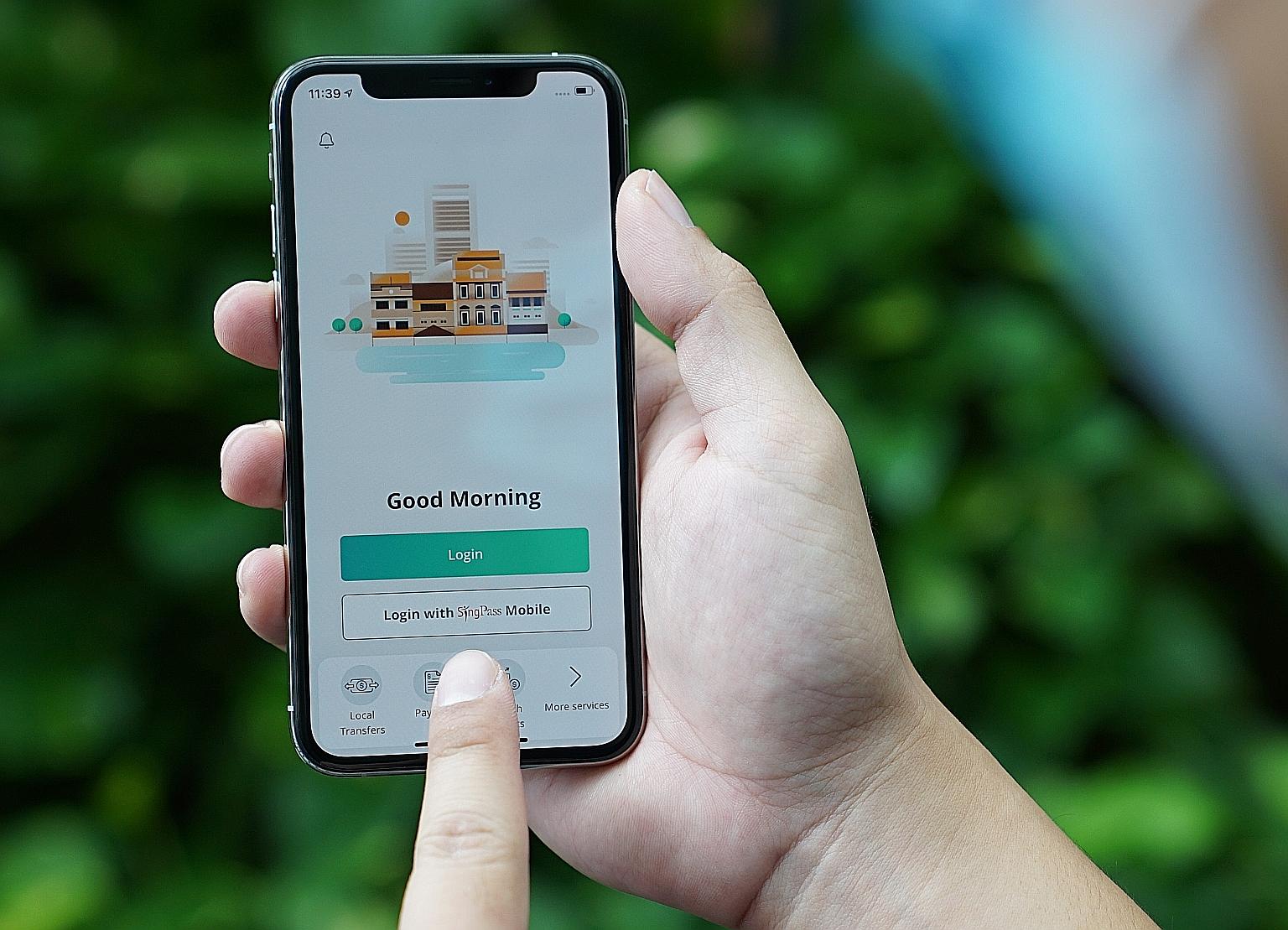 Customers of OCBC Bank now have the option of using their SingPass Mobile app to log in to the bank's app or Internet banking platform. PHOTO: OCBC BANK