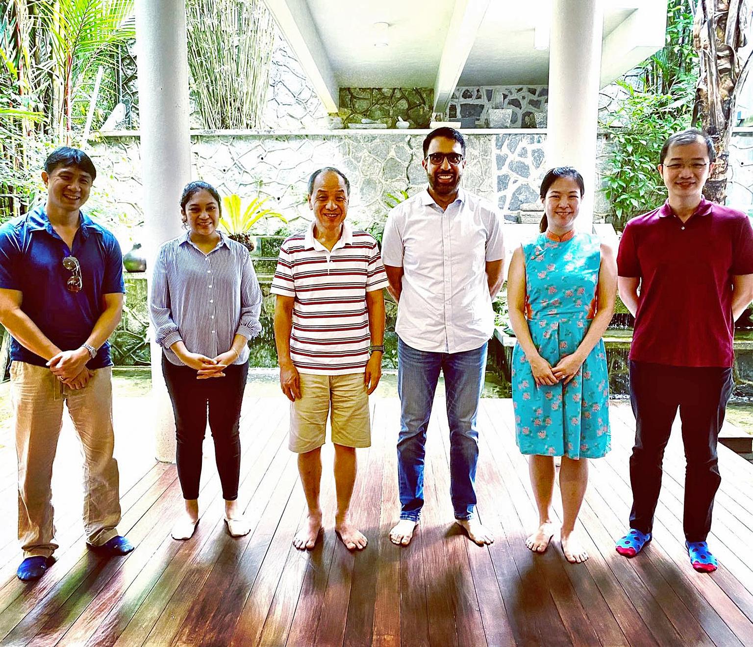 A picture posted by Workers' Party chief Pritam Singh on his Facebook page yesterday, with the caption "A journey of a thousand miles begins with a single step". He is seen here with former WP chief Low Thia Khiang (centre) and the MPs for Sengkang G