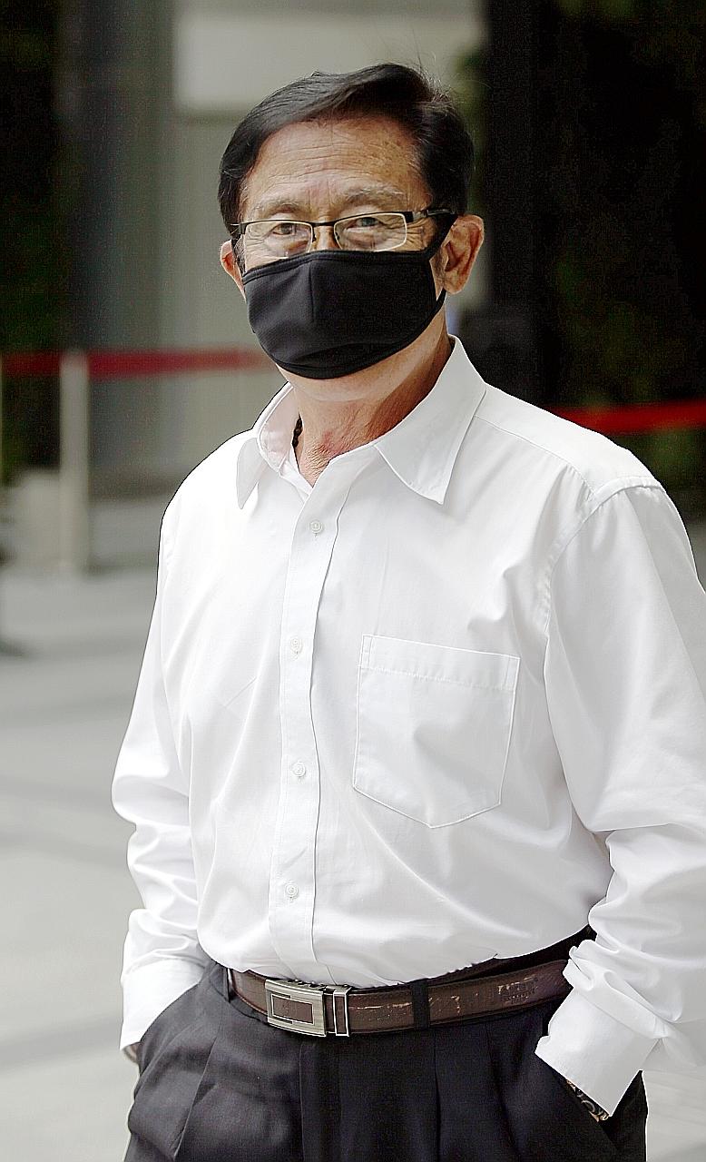 The 75-year-old Loh Siang Piow was last month found guilty of using criminal force on a female athlete when she was 18, by rubbing her genitals on two occasions in 2013 while massaging the back of her thighs. ST PHOTO: WONG KWAI CHOW