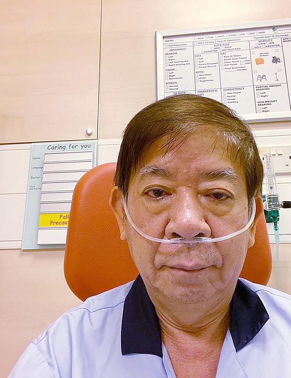 Transport Minister Khaw Boon Wan, who is retiring from politics, is down with dengue for the third time. His first brush with the mosquito-borne disease was in the 1980s. PHOTO: KHAW BOON WAN/FACEBOOK