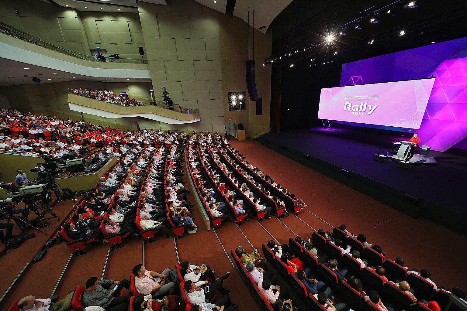 Last year's National Day Rally was held at the Institute of Technical Education College Central. Prime Minister Lee Hsien Loong said yesterday he decided to make this year's speech in Parliament because "it's not possible to convene a physical Nation