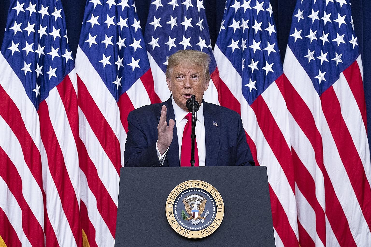 President Donald Trump is offering a vision of chaos under his opponent, in which Mr Joe Biden's desire to "abolish the American Way of Life" would turn US cities into crime-infested wastelands.