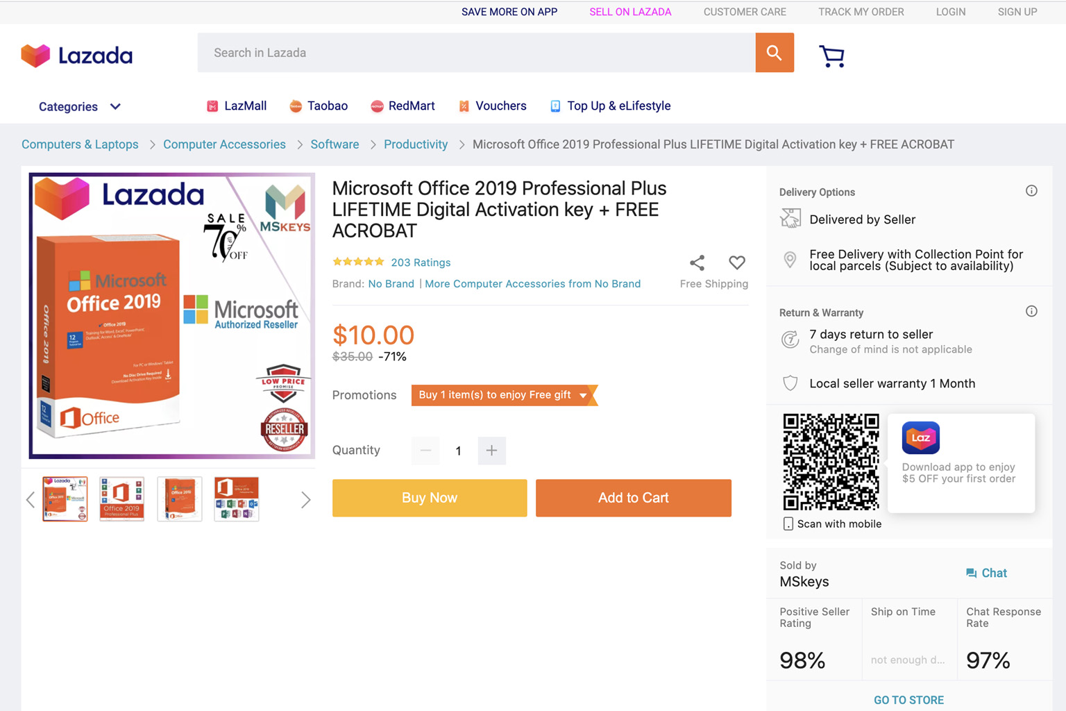 The product keys peddled are believed to be copies for the education sector and for other corporate subscriptions. Microsoft said it neither sells "lifetime" subscriptions nor does it sell product keys by themselves.