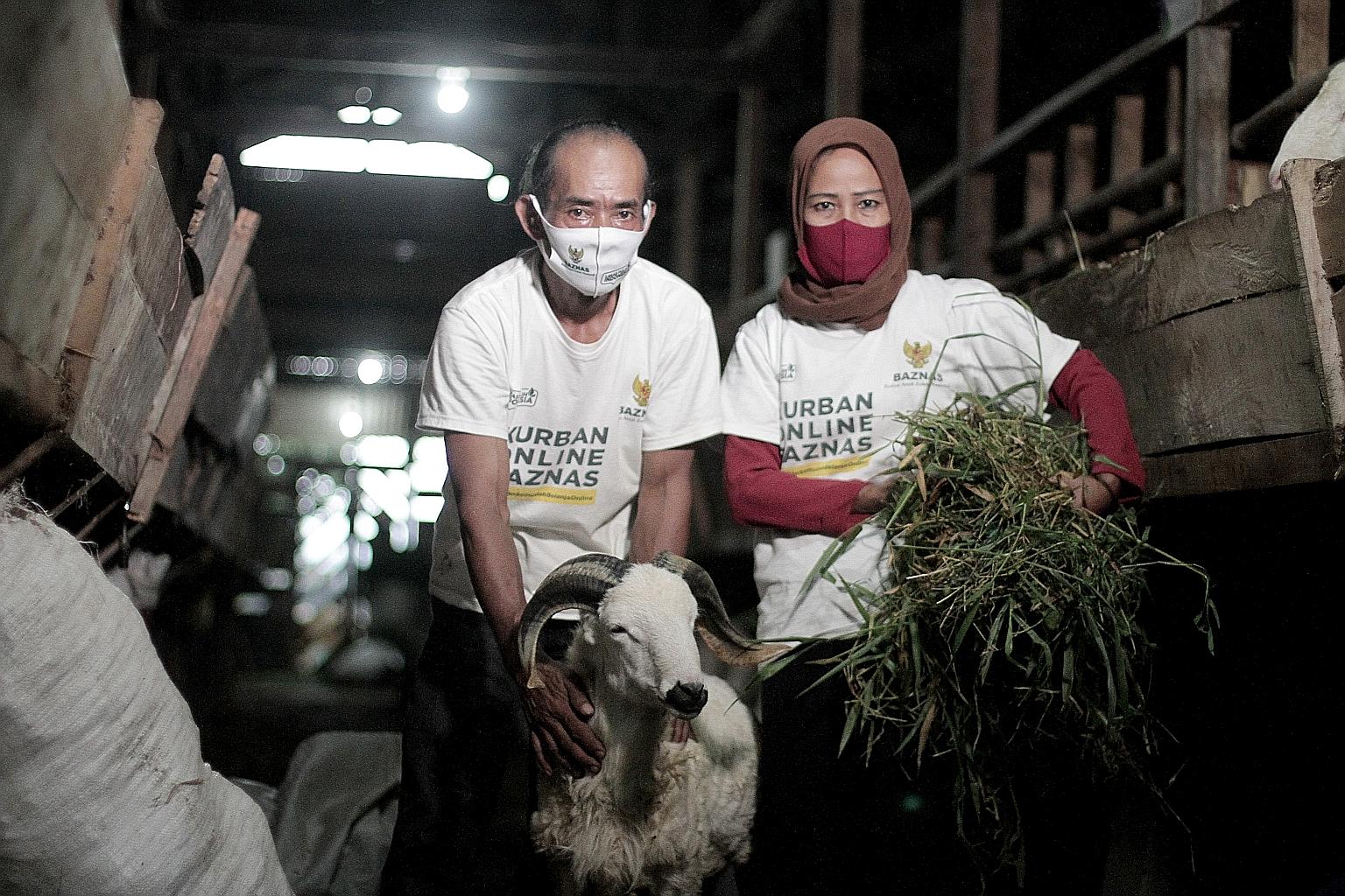 Local breeders in Bogor, West Java, who supply livestock to non-structural government agency Baznas. The korban ritual this year will be carried out at slaughterhouses instead of in mosques and public spaces, and crowds will be barred from watching t