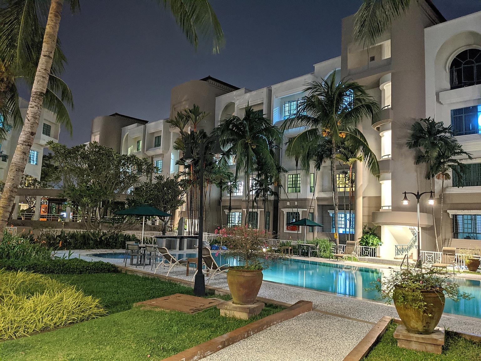 A shot (left) taken with the Pixel 4a's Night Sight feature.