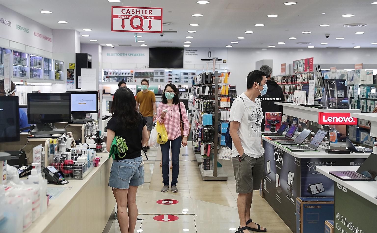 Computer and telecommunications equipment retailers saw a 20.9 per cent year-on-year rise in sales in June, with demand from consumers working from home. Other categories with higher year-on-year sales in June were supermarkets and hypermarkets, up 4