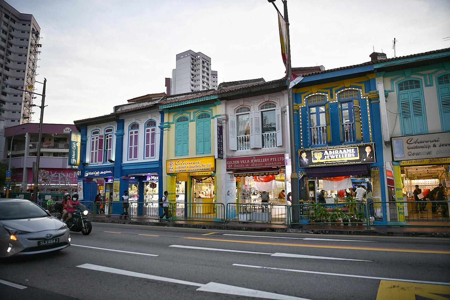 Gold shops in Little India yesterday. Gold shops have seen a drop in customers of at least 30 per cent, as gold prices soared past the key US$2,000 mark for the first time in history on Tuesday.