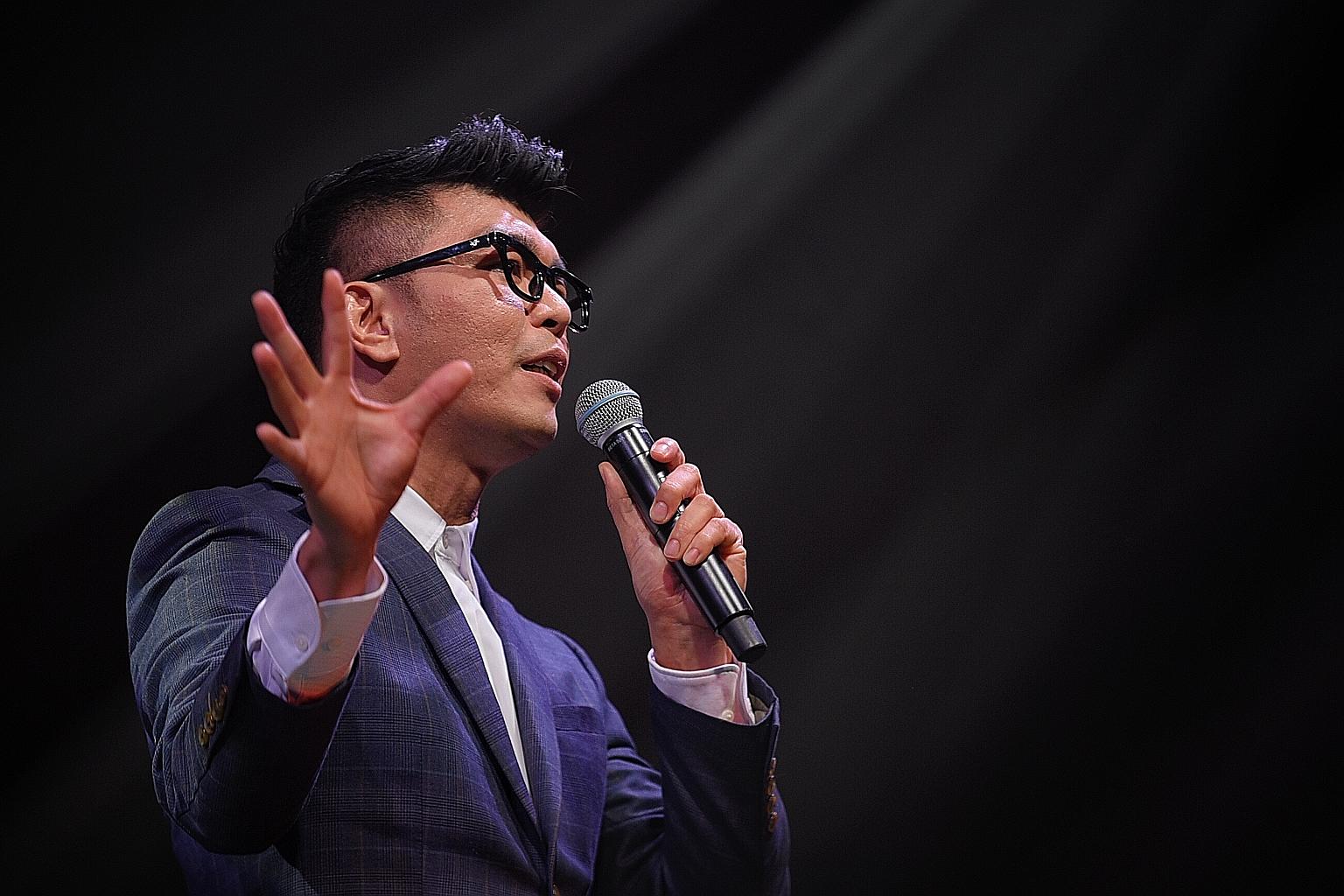 Director Royston Tan and his team had to completely revamp the evening show as the Covid-19 crisis took hold. ST PHOTO: MARK CHEONG