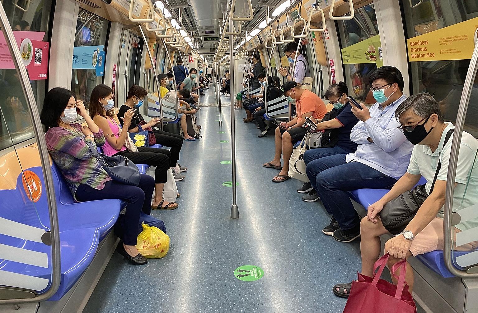 SBS Transit said that in the first six months of this year, average rail ridership fell by over 40 per cent for the MRT and over 30 per cent for the LRT. This was partially offset by average fares, which were 14.7 per cent higher for the Downtown Lin