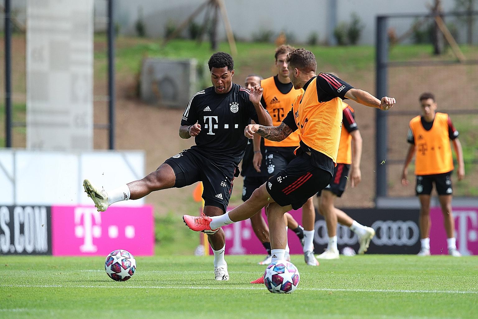 Bayern Munich training ahead of their Champions League semi-final clash against Lyon. They are averaging a record 4.33 goals per game in the competition.