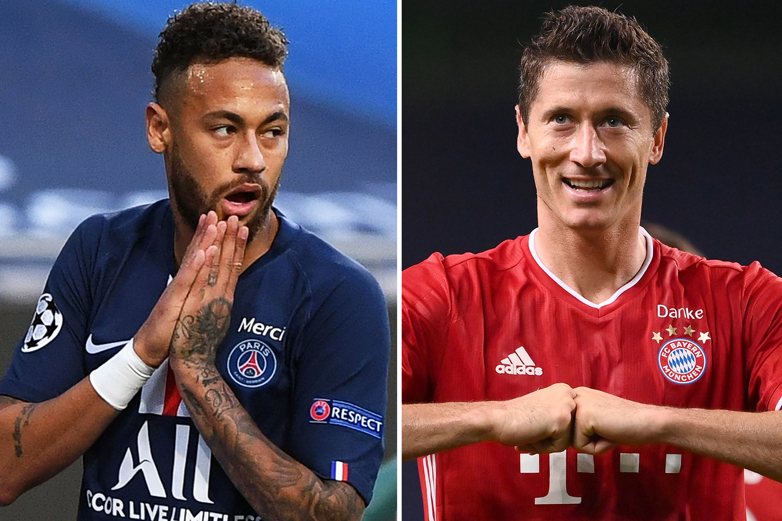 PSG's Neymar and Bayern Munich's Robert Lewandowski will spearhead their teams' attack in today's Champions League final.