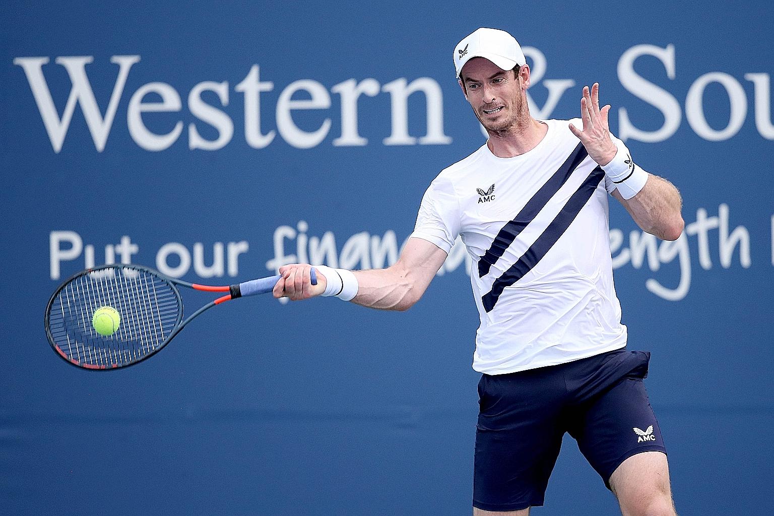 Andy Murray returning a shot to Alexander Zverev during the Western and Southern Open in New York. The Briton was playing in his second ATP Tour match of the year and will be heading to the US Open next.