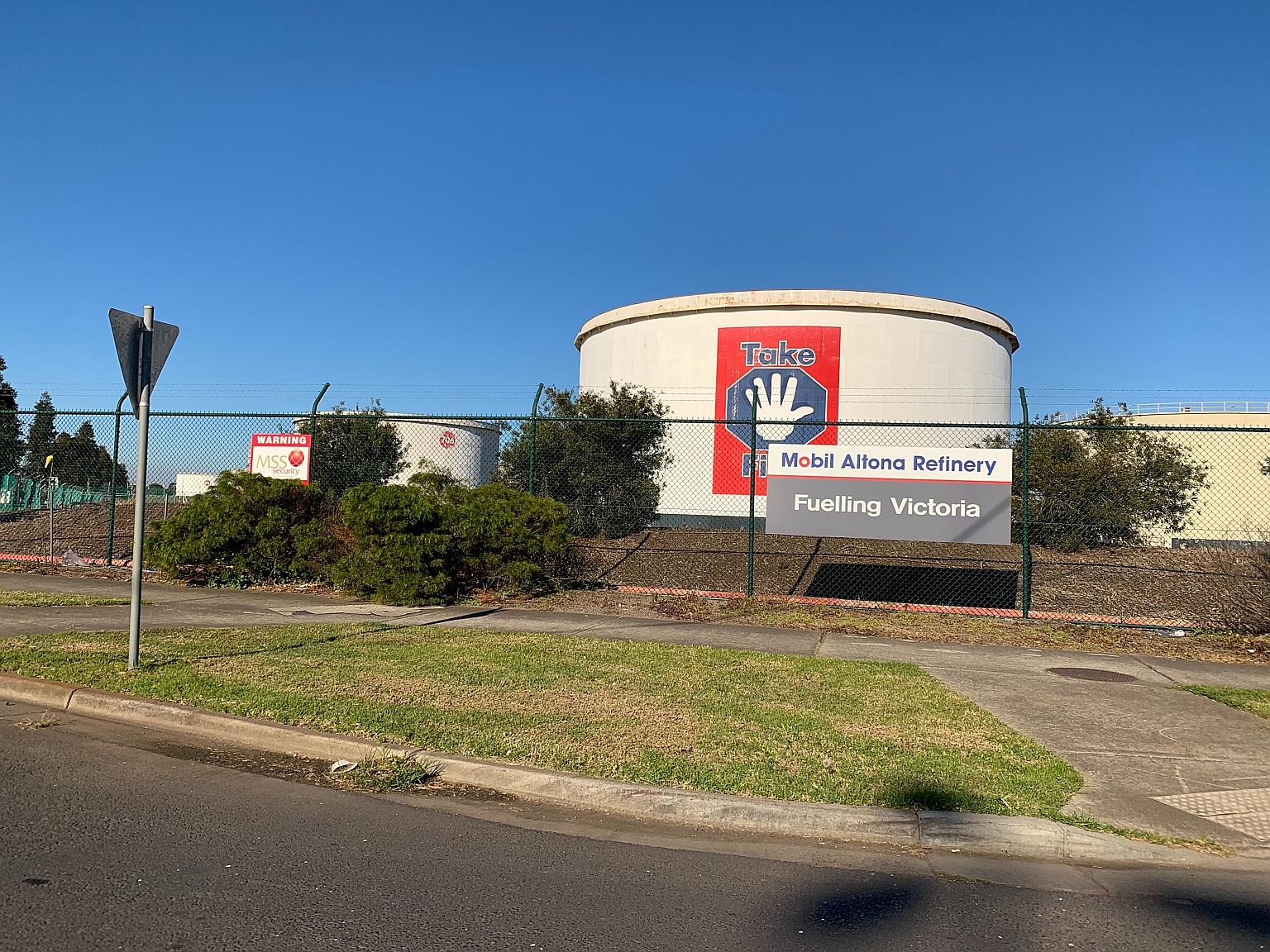 An Exxon Mobil refinery in Australia. The ejection of Exxon Mobil - the world's biggest company as recently as 2011 - from the Dow Jones Industrial Average reflects the decline of commodity firms in the American economy.