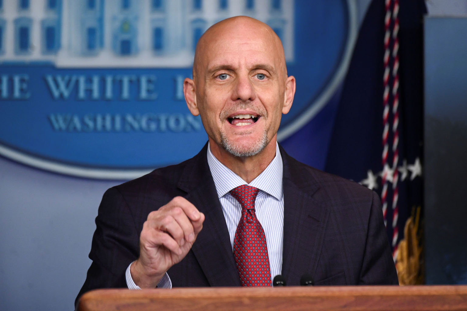 US Food and Drug Administration Commissioner Stephen Hahn at a Covid-19 news conference at the White House last Sunday. His U-turn is a rare reversal for an agency that has prided itself on rock-solid science. PHOTO: REUTERS