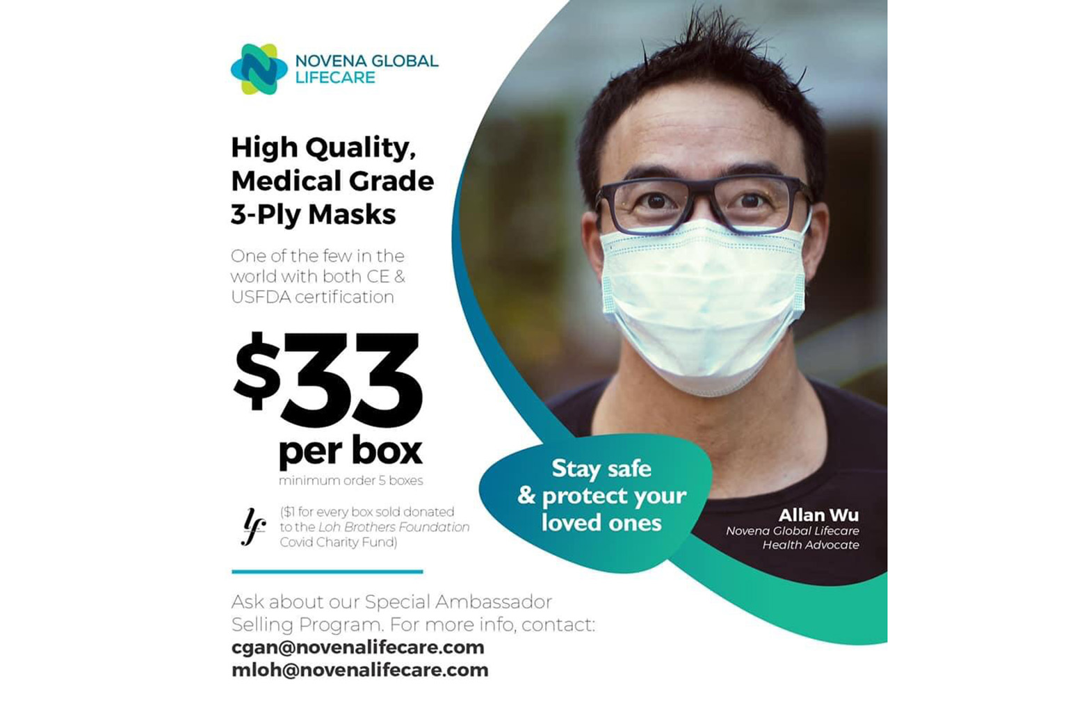 Actor and host Allan Wu, who was listed as a "health advocate" for Novena Global Lifecare, one of the Bellagraph Nova Group's "31 entities", told The Straits Times yesterday that he has ended his partnership. PHOTO: NOVENA GLOBAL LIFECARE